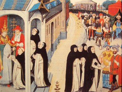 Ascelin von Lombardei erhält einen Brief von Innozenz IV. und übergibt ihn dem mongolischen General Baiju von David Aubert